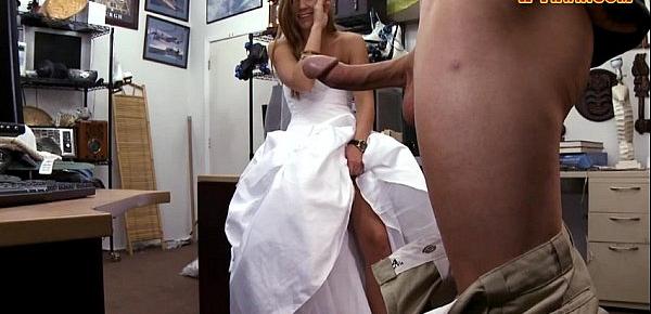  Hot babe pawns wedding dress and banged